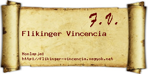 Flikinger Vincencia névjegykártya